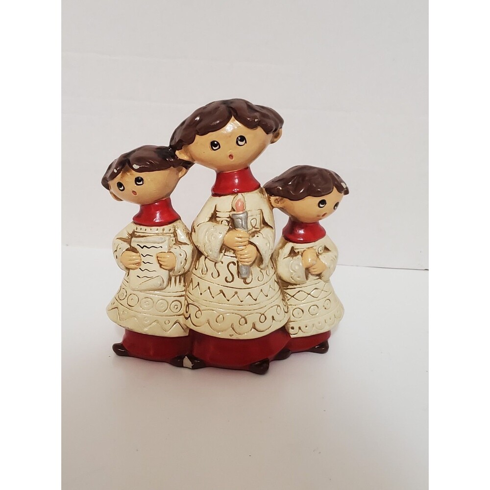 Parma By AAI Christmas Carolers Trio Figurine Japan Carol MCM Vtg Xmas Decor